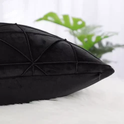 PiccoCasa Decorative Velvet Soft Square Throw Plaid Throw Pillow Cases 18"x18" -Safavieh Store 6239364 ALT3