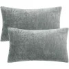 PiccoCasa Set Of 2 Chenille Throw Pillow Covers Soft Decorative Throw Pillow Covers Water Repellent Pillowcases 12"x20" -Safavieh Store 6239441 Light Gray