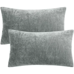 PiccoCasa Set Of 2 Chenille Throw Pillow Covers Soft Decorative Throw Pillow Covers Water Repellent Pillowcases 12"x20"