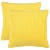 PiccoCasa 2 Pcs Throw Throw Pillow Covers With Zipper Fall Super Soft Corduroy Striped For Sofa Couch Bed 26"x26" -Safavieh Store 6239489 Yellow