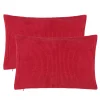 PiccoCasa Throw Pillow Cover Corn Stripe Throw Pillow Case Shell For Sofa 2 Pcs 12"x18" -Safavieh Store 6239596 Red