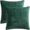 PiccoCasa Set Of 2 Soft Chenille Throw Pillow Covers Water Repellent 18"x18"