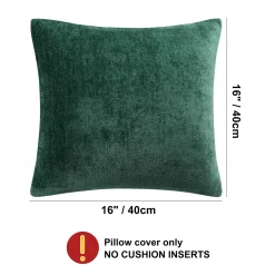 PiccoCasa Set Of 2 Chenille Throw Pillow Covers Water Repellent 16"x16" -Safavieh Store 6239808 ALT3