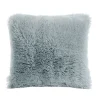 PiccoCasa Fluff Plush Soft Throw Pillow Cover Mongolian Luxury Pillow Case 24"x24" -Safavieh Store 6239839 Cadet Gray