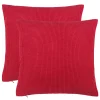 PiccoCasa Set Of 2 Corduroy Waist Throw Pillow Case Throw Pillow Covers Home Sofa Bed 20"x20" -Safavieh Store 6239980 Red
