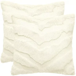 PiccoCasa Polyester Zippered Soft Faux Fur Throw Pillow Covers 2 Pcs 16"x16"