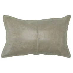 Benzara Leatherette Throw Pillow With Stitched Details And Flanged Edges, Beige