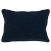 Benzara Textured Fabric Throw Pillow With Piping, Navy Blue